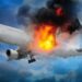 Ilustrasi kecelakaan pesawat jatuh terbakar